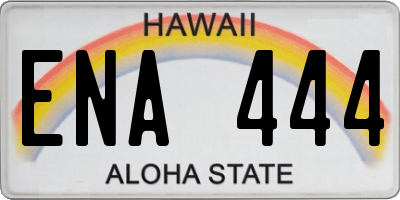 HI license plate ENA444
