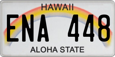 HI license plate ENA448