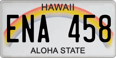 HI license plate ENA458