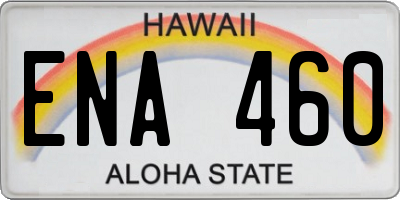 HI license plate ENA460