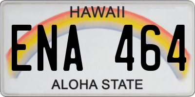 HI license plate ENA464