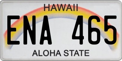 HI license plate ENA465