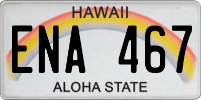 HI license plate ENA467