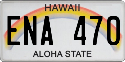HI license plate ENA470