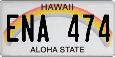 HI license plate ENA474