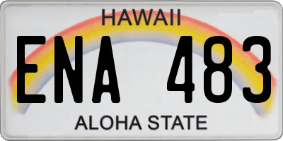 HI license plate ENA483