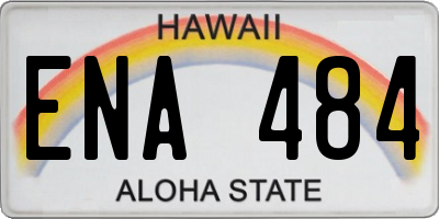 HI license plate ENA484