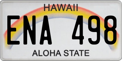 HI license plate ENA498