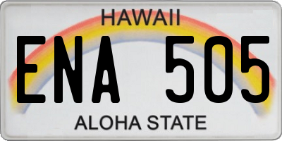 HI license plate ENA505