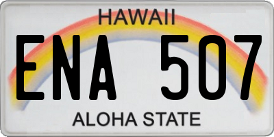 HI license plate ENA507