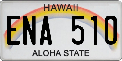 HI license plate ENA510