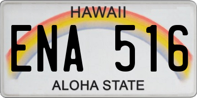 HI license plate ENA516