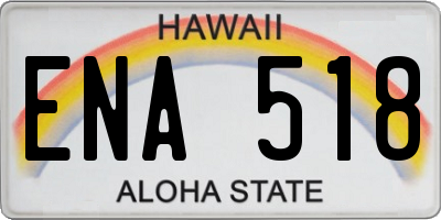 HI license plate ENA518