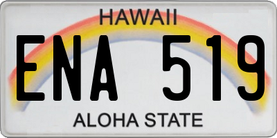 HI license plate ENA519