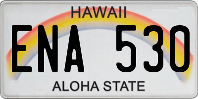 HI license plate ENA530