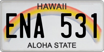 HI license plate ENA531