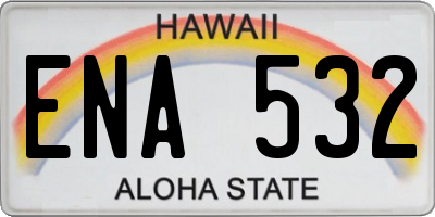 HI license plate ENA532