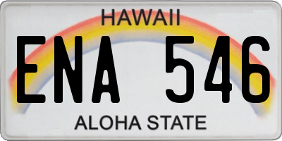 HI license plate ENA546