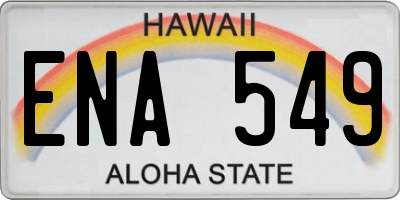 HI license plate ENA549