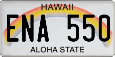 HI license plate ENA550