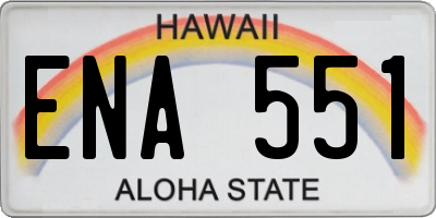 HI license plate ENA551