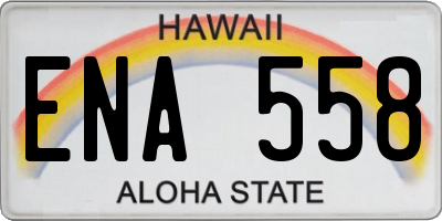 HI license plate ENA558