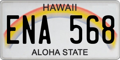HI license plate ENA568