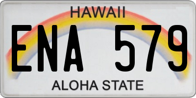 HI license plate ENA579