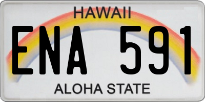 HI license plate ENA591
