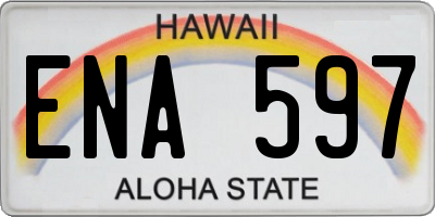 HI license plate ENA597