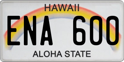 HI license plate ENA600