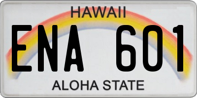 HI license plate ENA601