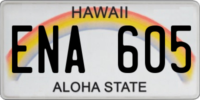 HI license plate ENA605