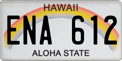 HI license plate ENA612