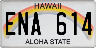 HI license plate ENA614