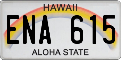 HI license plate ENA615