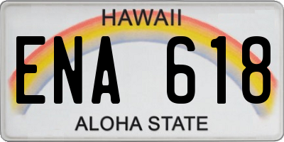 HI license plate ENA618
