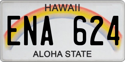 HI license plate ENA624