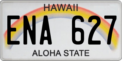 HI license plate ENA627