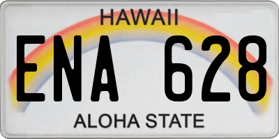 HI license plate ENA628