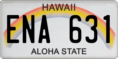 HI license plate ENA631