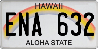 HI license plate ENA632