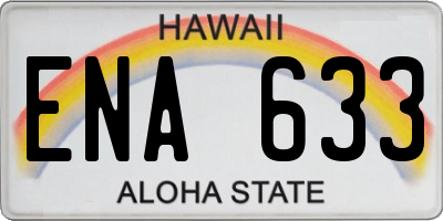 HI license plate ENA633
