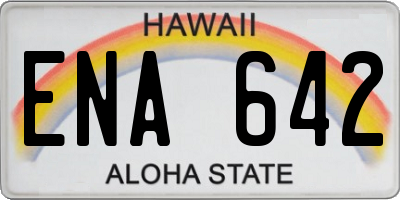 HI license plate ENA642