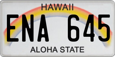 HI license plate ENA645