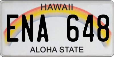 HI license plate ENA648