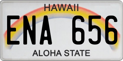HI license plate ENA656