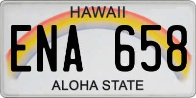 HI license plate ENA658