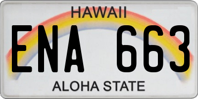HI license plate ENA663
