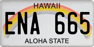 HI license plate ENA665